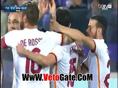 محمد صلاح يتقدم بالهدف الاول روما فى مرمى فيورنتينا