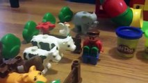 Brinquedos Lego Play-Doh Farm Lego Zoo surprise egg Massinha Old Mc Donalds