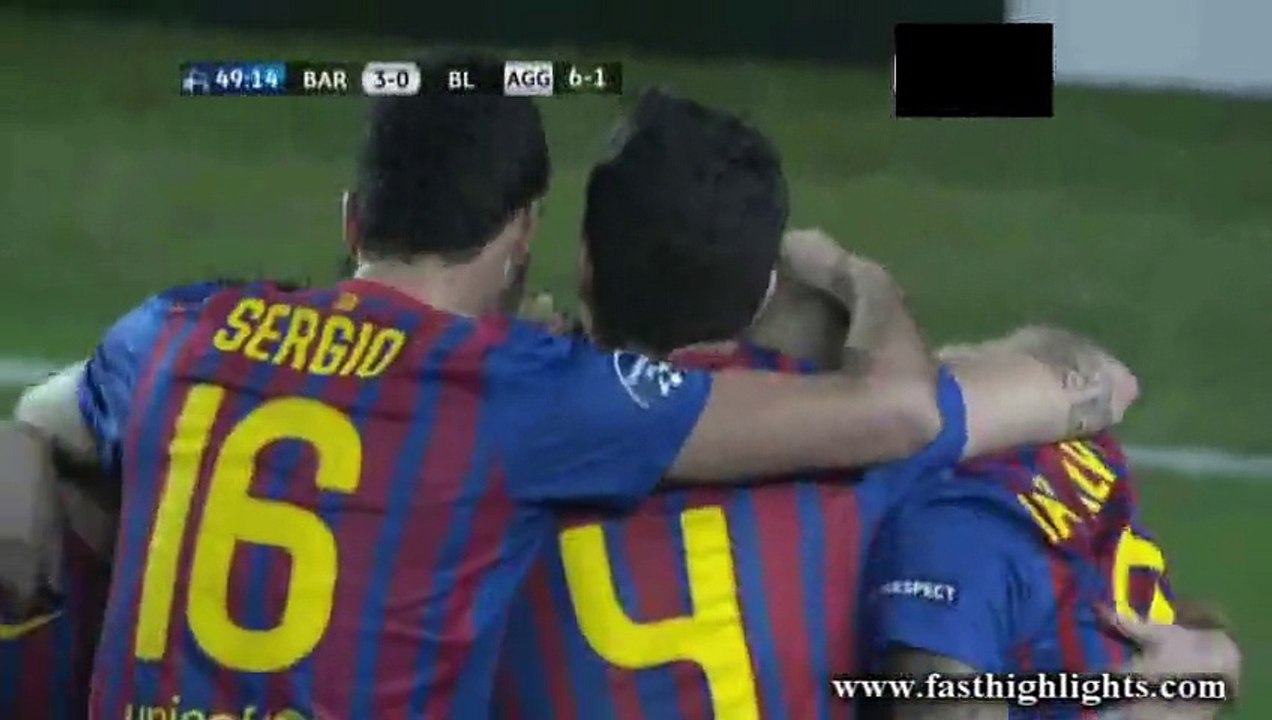 Barcelona 7-1 Bayer Neverkusen - CL 2011/12 - 4 goals by Messi