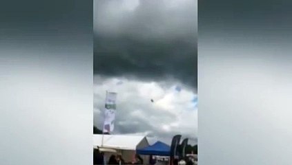 Dramatic moment stunt plane crashes at Cheshire car festival