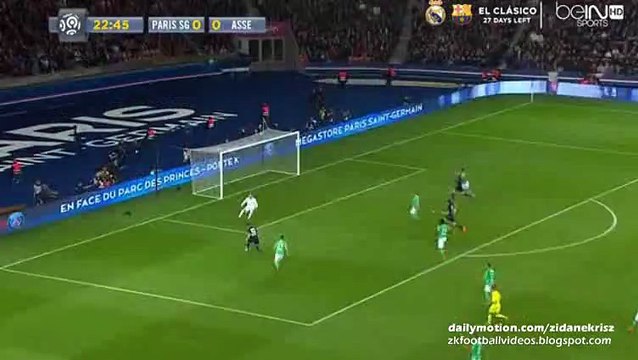 1-0 Layvin Kurzawa First Goal - Paris Saint Germain v. Saint Etienne 25.10.2015 HD