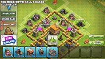 Clash of Clans Townhall 5 ANTI Giant Healer DEFENSE   REPLAY TH5 Trophy Base & Hybrid Base