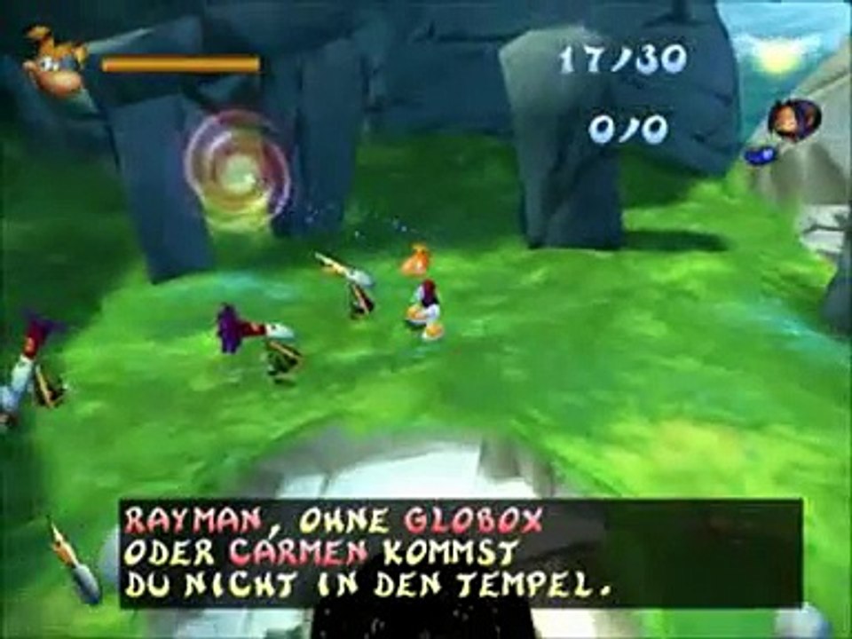 Rayman Revolution Dxtory Auf dem Weg zur Zuflucht von Stein und Feuer