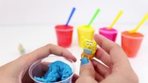 Play Doh Surprise Color Yogurt cups colored, Angry Birds, Mickey Mouse, Spongebob, Peppa pig