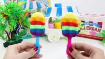 Play Doh rainbow popsicle ice creams Plastilina Arcoiris