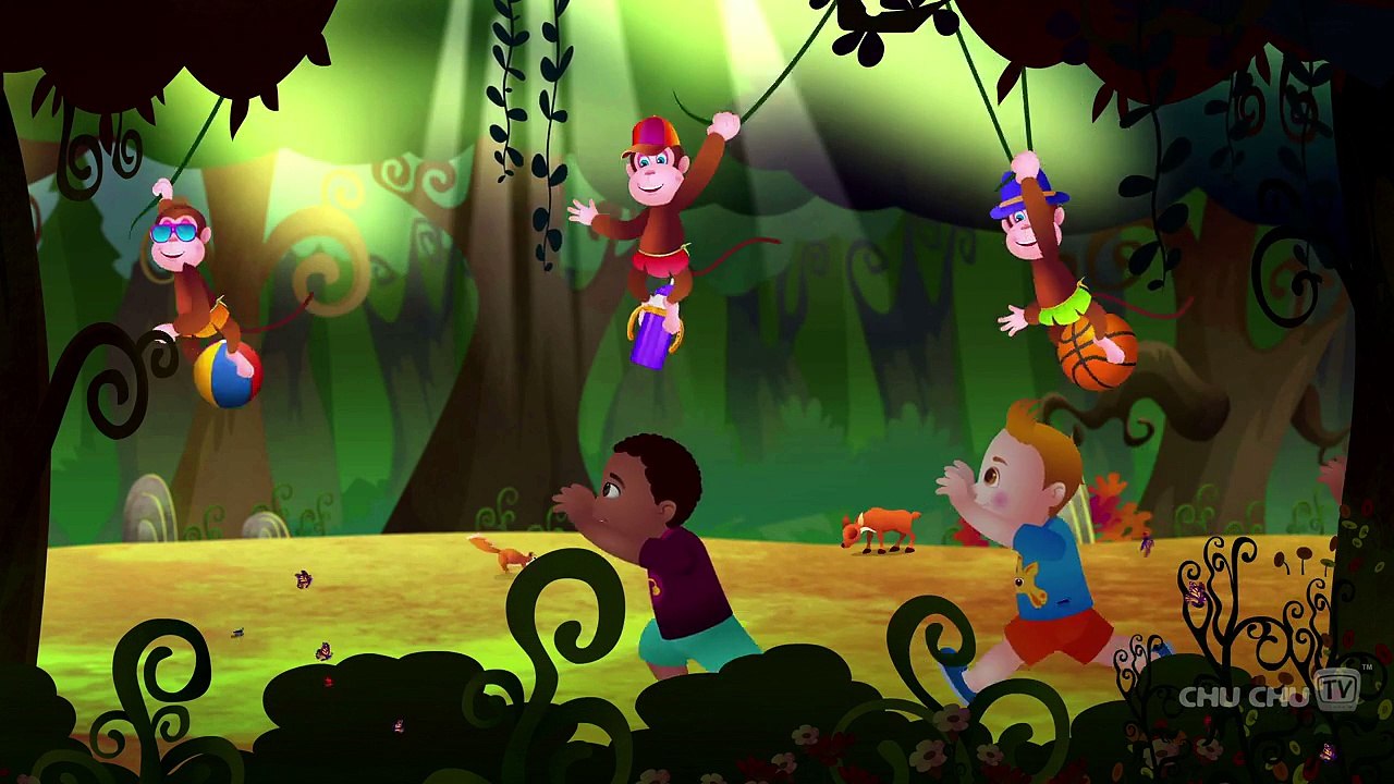 Five Little Monkeys Jumping On The Bed Nursery Rhymes Karaoke Songs | ChuChu TV Rock n R