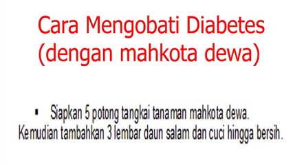 Cara Alami ObAti Diabetes Dengan Daun Mahkota Dewa