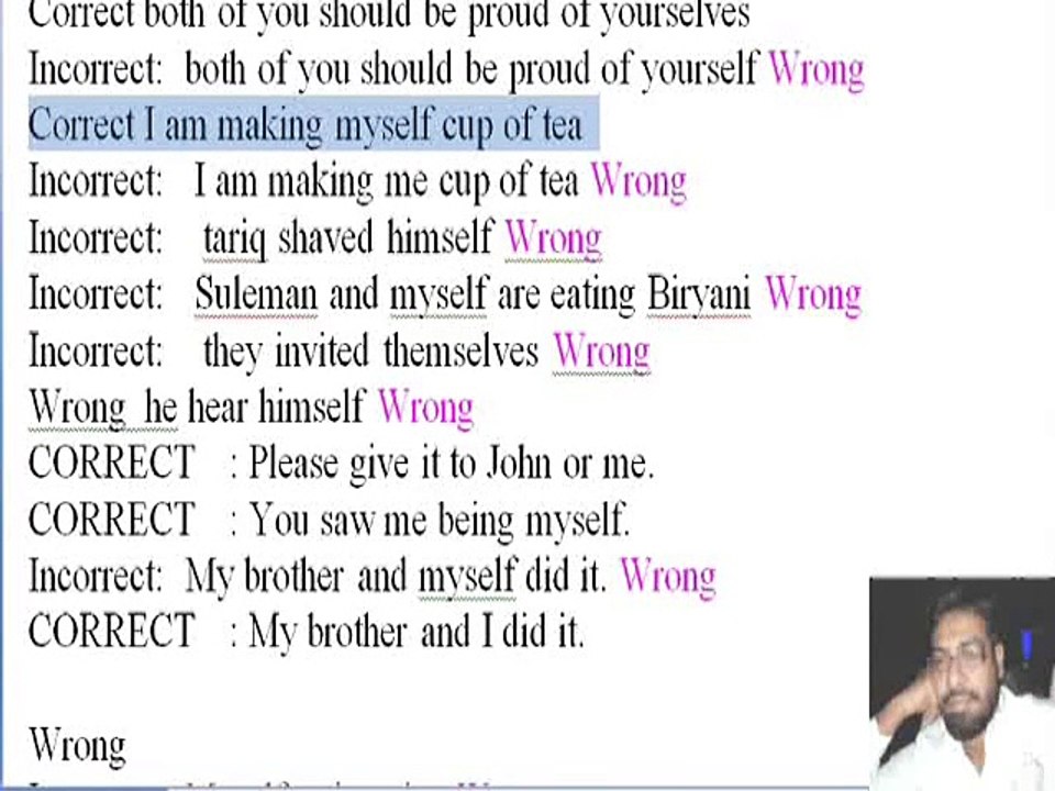 Most common mistakes in Reflexive pronoun part two
