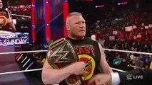 WWE RAW Roman Reigns confronts Brock Lesnar face to face, March 23, 2015