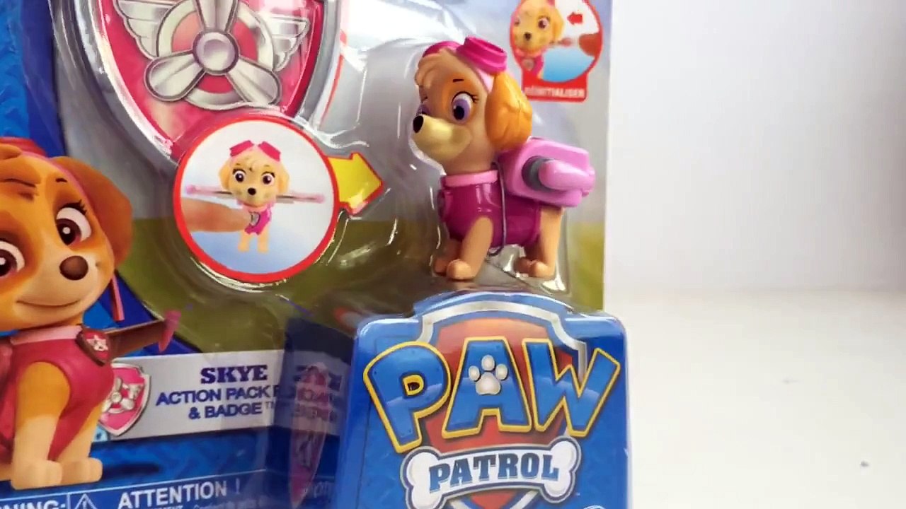 Paw Patrol Skye Action Pack Pup and Badge Nickelodeon - Unboxing Demo Review