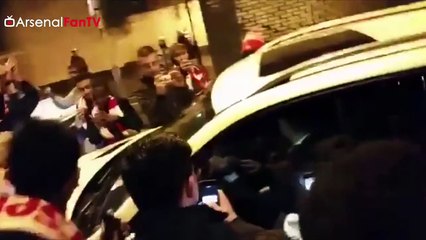 Goal Scoring Hero Laurent Koscielny Mobbed by Fans Leaving The Emirates