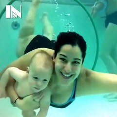 Parents Teaching Their Babies To Swim