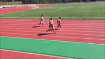 Funny 3 Sumo Wrestlers Battling it out on the RUNNING TRACK