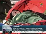 Eslovenia: refugiados son atendidos por médicos en el suelo