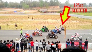 home made Harley vs CBR1000 Drag Racing