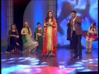 tanveer afridi tanvir afridi and reena irfan aur haseen bhi dekhay hoon gay ptv eid show 2015 by amjad shah