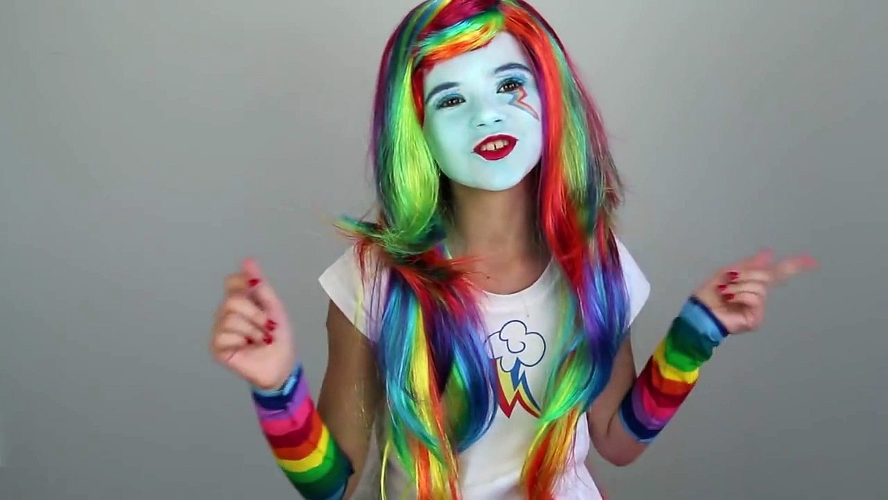 My Little Pony Rainbow Dash Makeup Tutorial! Equestria Girl Doll Cosplay | Kittiesmama