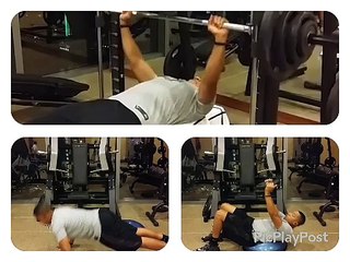 Bench Press Plyo Push Ab Reach