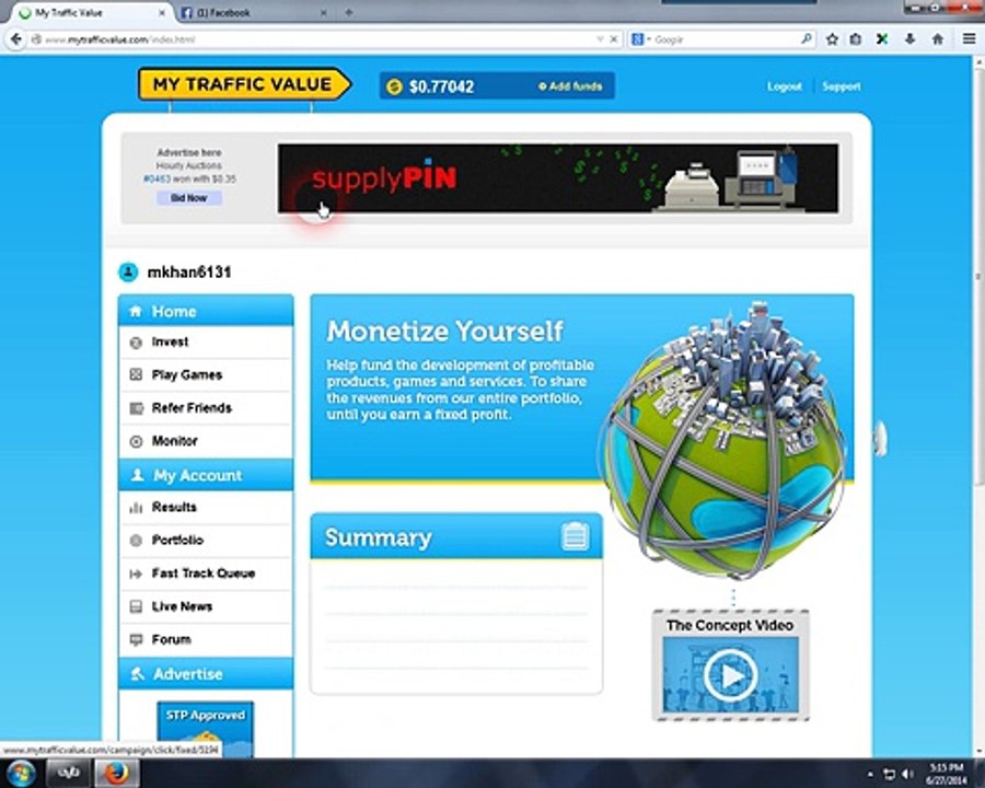 Paidverts How to Buy shares in My Traffic Value MTV using Paidverts balnc in Urdu-Hindi - Video Dailymotion