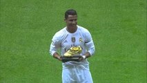 Cristiano Ronaldo presented his Golden Shoe in Santiago Bernabeu