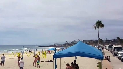 Plane Crashes On Busy California Beach