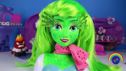 INSIDE OUT FROZEN ELSA DISGUST Face Paint Your Own Disney Toys How To Halloween Fluoro Glo