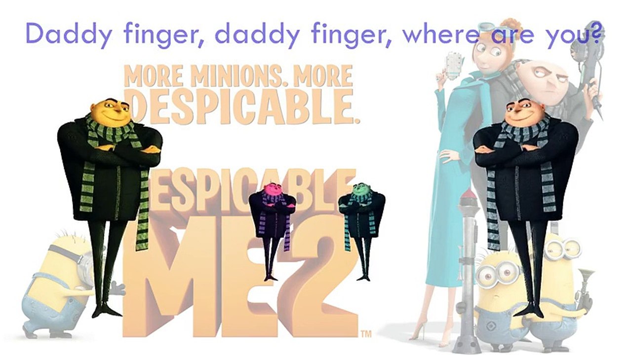 Despicable Me 2 Finger Family Song Daddy Finger Nursery Rhymes gru Girl Minion Antonio Ful