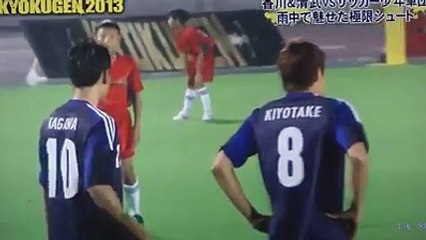 Two pro soccer players vs. 55 kids.