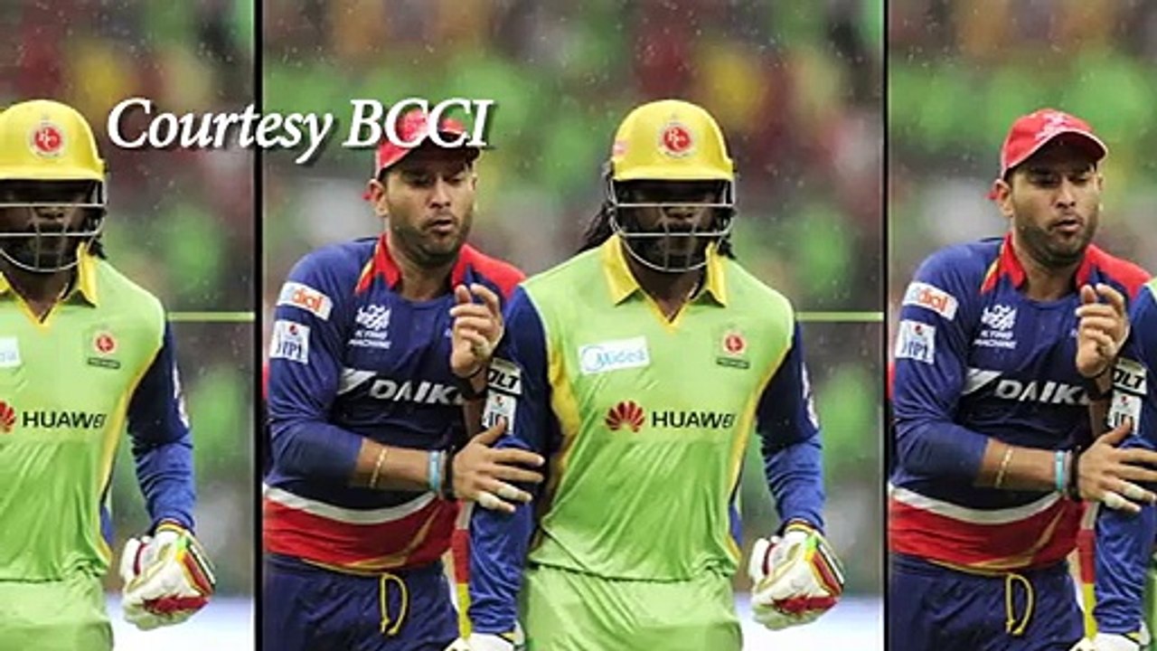 Oh No! Chris Gayle Hits Yuvraj Singh With His Bat