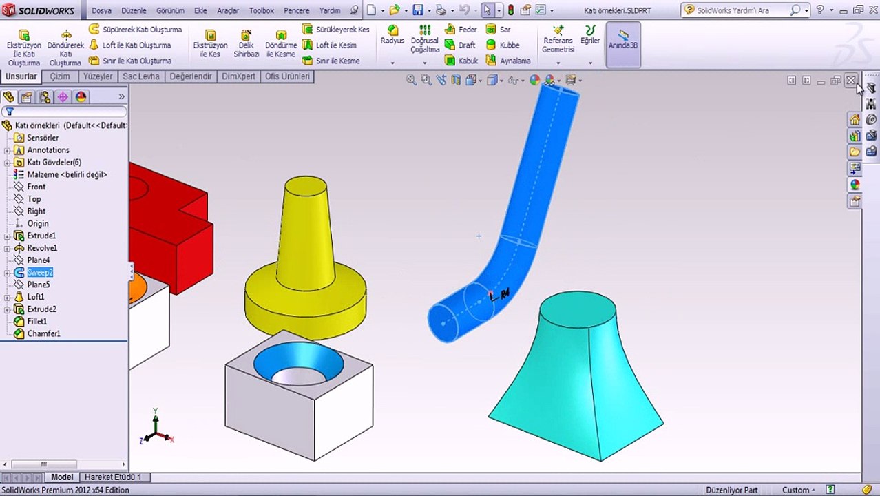 Solidworks eğitim supurerek katilama