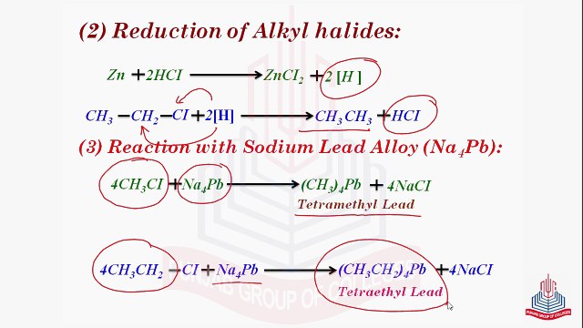 Reactions of Alkyl Hailides [( Wurtz Synthesis ) , ( Reduction of Alkyl Halides ) , ( Reaction with Sodium Lead Alloy) ] & Grignard Reagent