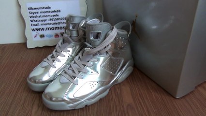 Authentic air jordan 6 silver