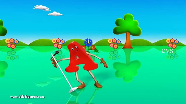 Learn English Alphabet letter A song for children - 3D Animation Nursery rhymes
