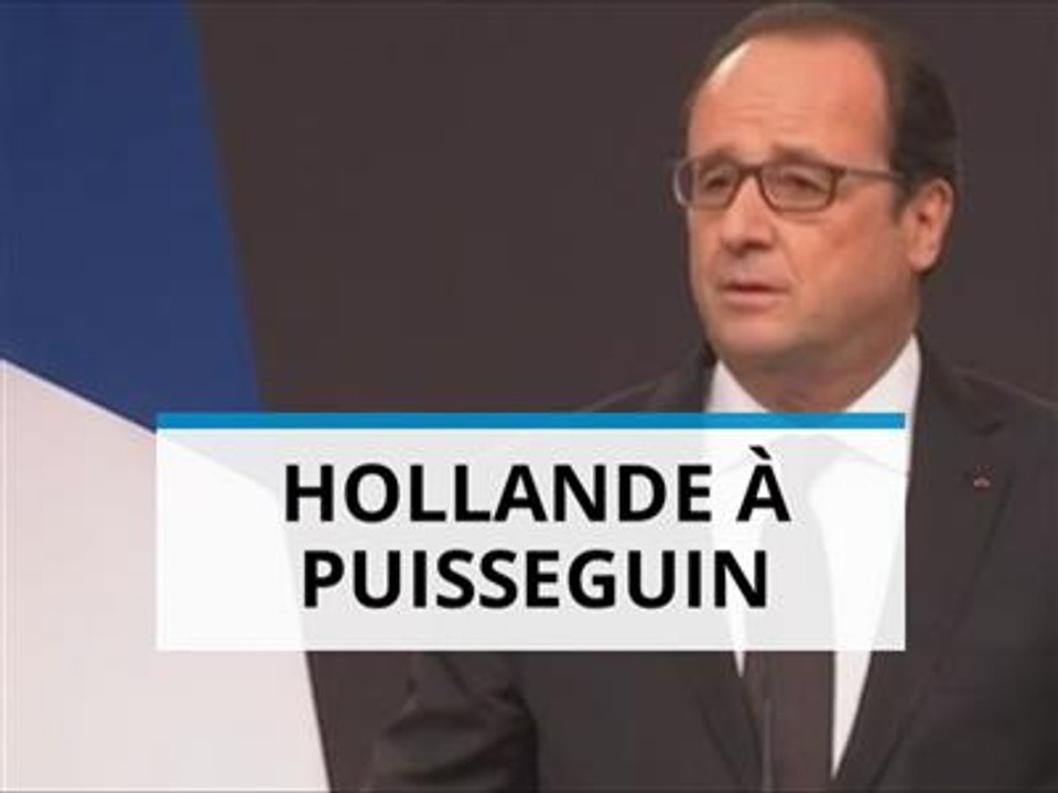 Hollande à Puisseguin : 'Votre douleur est la nôtre'