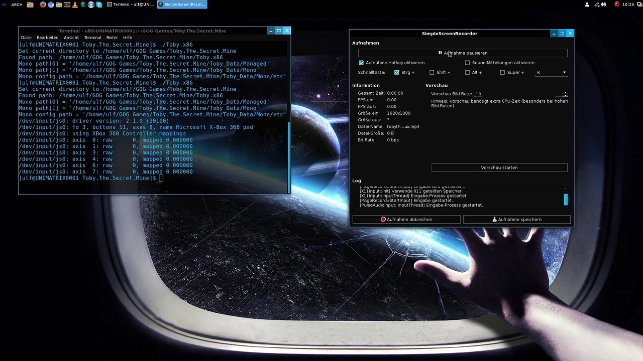 Arch Linux : Toby the Secret Mine [native + mesa 11.0.4]