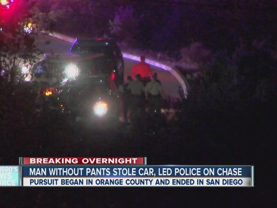 Driver without pants caught after bizarre chase
