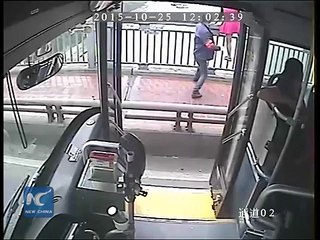 Bus driver saves woman from jumping off bridge