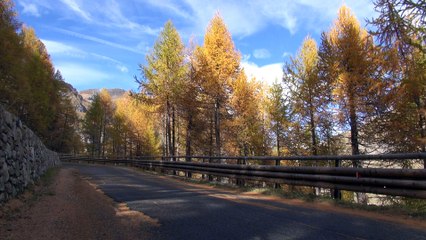 Premiers frimas de l'hiver sur la route d'Aoste