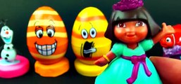 Surprise Egg Funny Faces Mickey Mouse Disney Frozen Dora Finding Nemo Disney Princess FluffyJet [Full Episode]