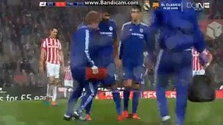Diego Costa Gets Injured Stoke City 0-0 Chelsea 27.10.2015 HD