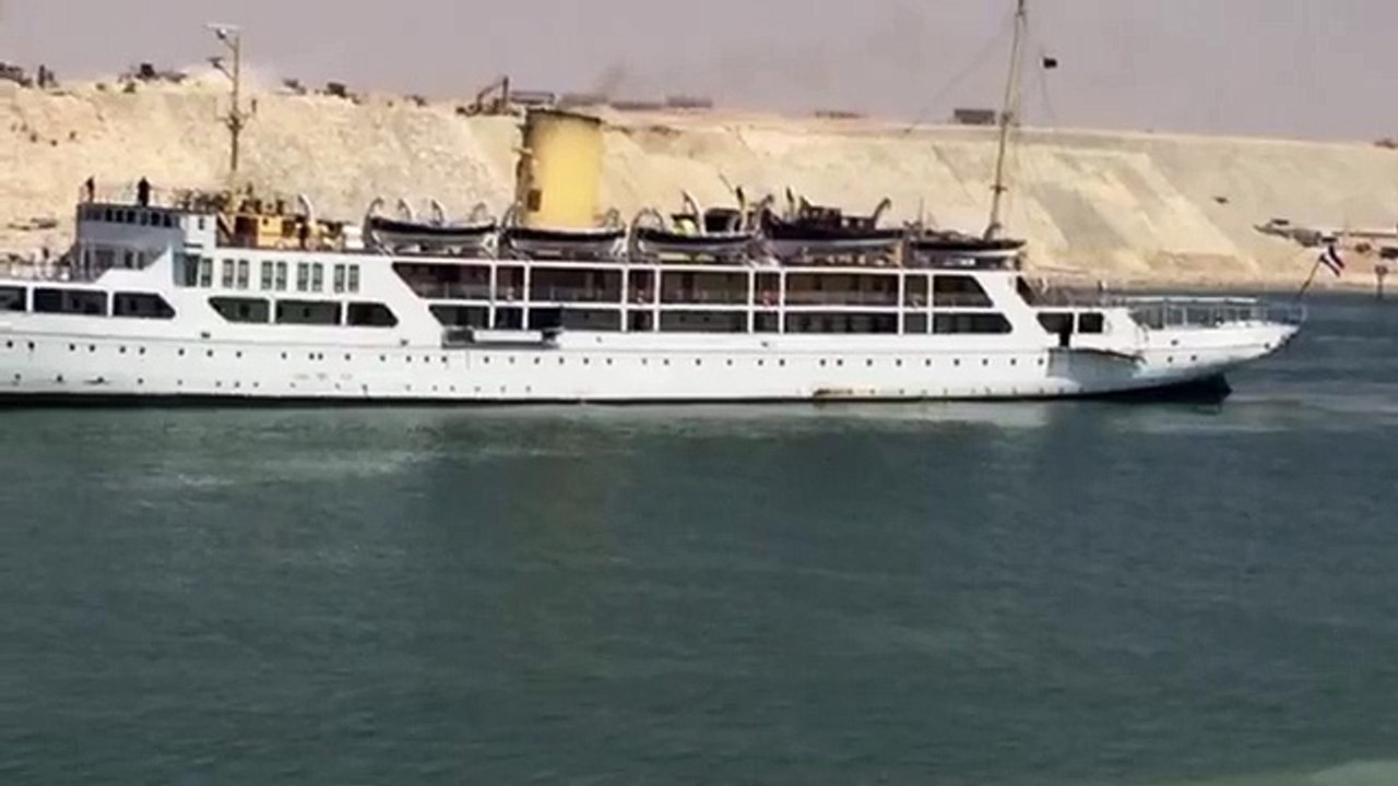يخت المحروسة فى أول عبور تجريبي بقناة السويس الجديدة أغسطس 2015
