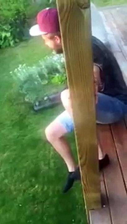 Drunk tries action-filled jump fails