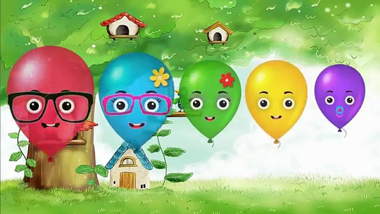 Ballons Disney Cartoon Finger Family Preschool Kids Music Song Nursery Rhymes