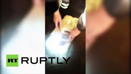 Un corbillard bourré de caviar saisi par la police en Extrême-Orient russe HD