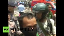 RAW: Giant Indonesia C-130 Hercules military plane crashes in residential area of Medan