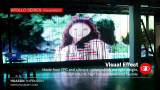 Huasun APOLLO Transparent LED Strip LED Screen transparent led curtain p20 p25