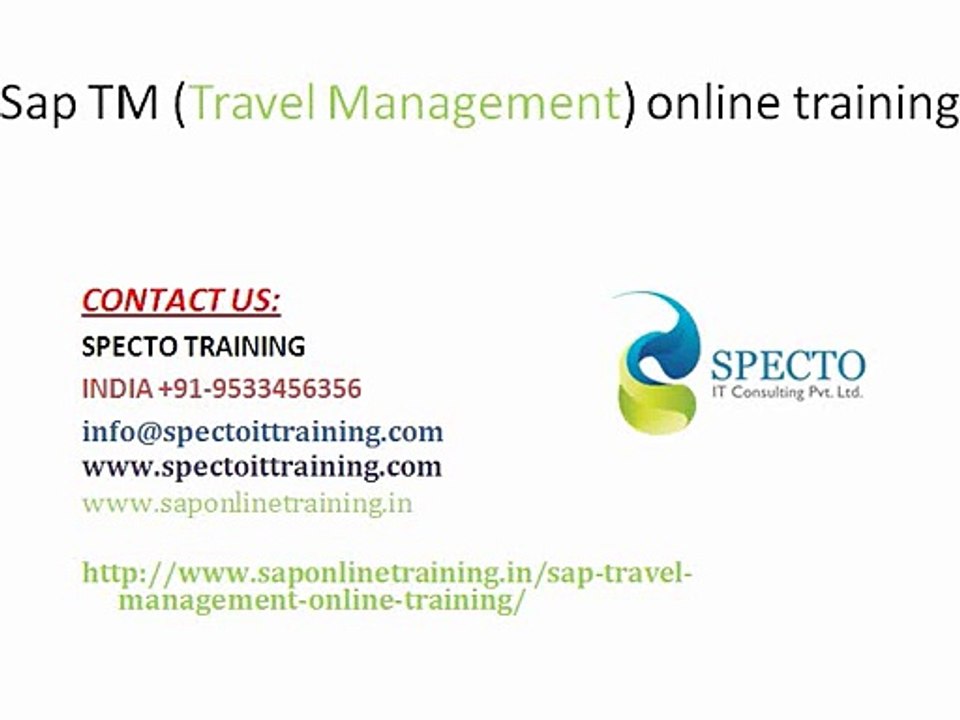 Sap TM(travel management) online training in uk