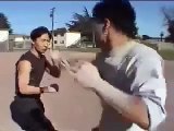 Martial arts in street fight. Compilation.