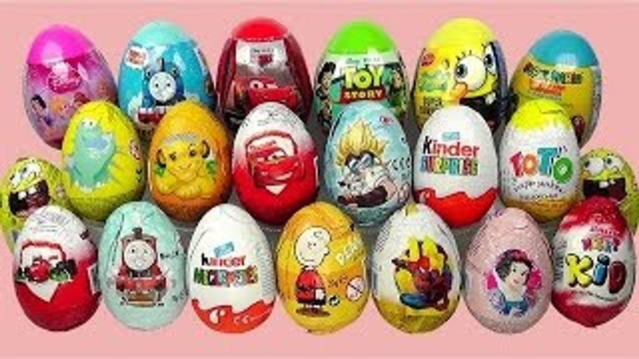 Surprise Eggs Kinder Surprise Spiderman Spongebob Thomas and friends Cars 2