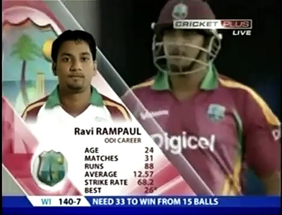 Andrew Flintoff HAT TRICK  full over  vs West Indies  5th ODI 2009